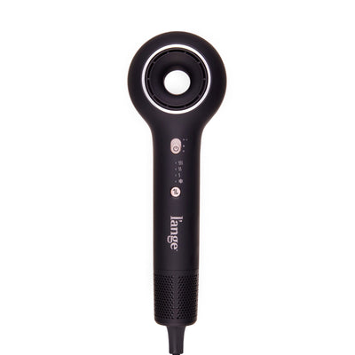 Black L'ange HaloRing Hair Dryer in a blank background
