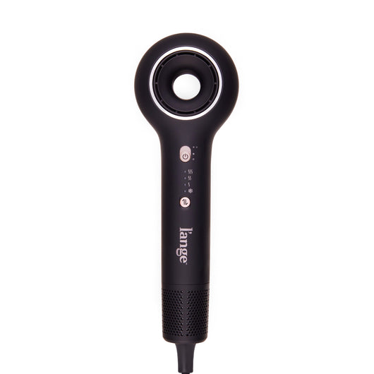 Black L'ange HaloRing Hair Dryer in a blank background
