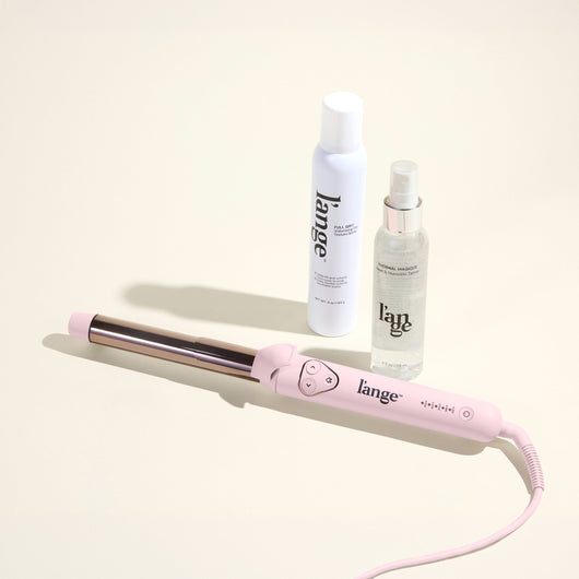 Tousled & Go Value Set. Image includes, L'ange Le Pirouette 25mm in Blush with Thermal Magique and Full Grit Texture Spray