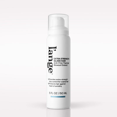 L'ange Extra Strength Glass Hair bottle on a blank background