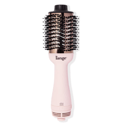Blush 75mm titanium brush dryer with black bristles, cool tip with black L’ange logo