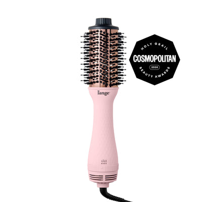 L'ange Le Volume 60MM Blush hair volumizing brush dryer, displayed  on a white background, featuring a Cosmopolitan Holy Grail Beauty Awards 2026 badge