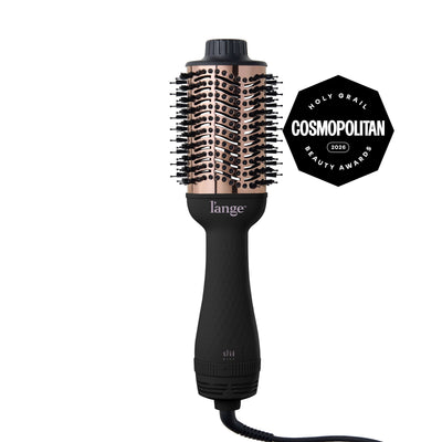 L'ange Le Volume 75MM Black hair volumizing brush dryer, displayed  on a white background, featuring a Cosmopolitan Holy Grail Beauty Awards 2026 badge