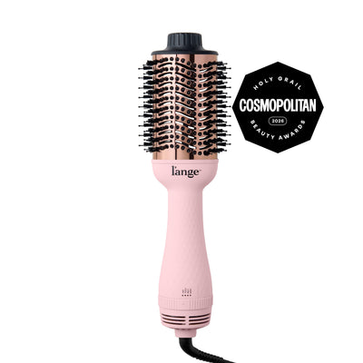 L'ange Le Volume 75MM Blush hair volumizing brush dryer, displayed  on a white background, featuring a Cosmopolitan Holy Grail Beauty Awards 2026 badge