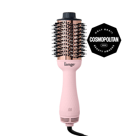 L'ange Le Volume 75MM Blush hair volumizing brush dryer, displayed  on a white background, featuring a Cosmopolitan Holy Grail Beauty Awards 2026 badge
