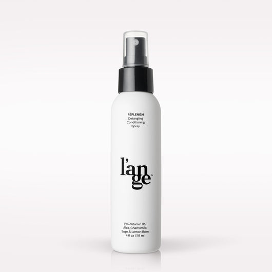L’ange Replenish Detangling Conditioning Spray on a blank background 