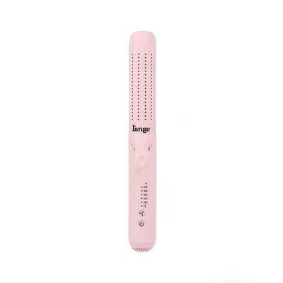 L'ange Le Duo Edge flat iron in blush pink on a white background.