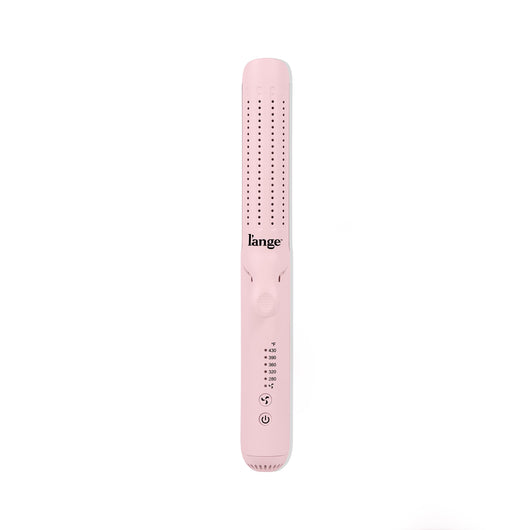 L'ange Le Duo Edge flat iron in blush pink on a white background.