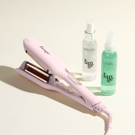Wave Maker Value Set, featuring a Blush 1-in SculptWaver, Thermal Magique, and Salt & Sea, displayed on a beige background